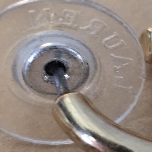 RARE Lauren Ralph Lauren Small Hoop Dangle Drop Tortoise Pierced Earrings - Picture 2 of 7